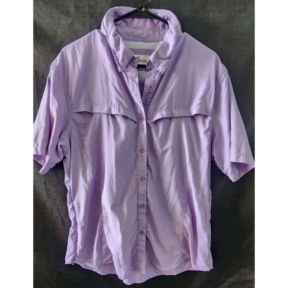 World Wide Sportsman Womens Purple Lavender Short Sleeve Shirt Size XLarge‎ EUC